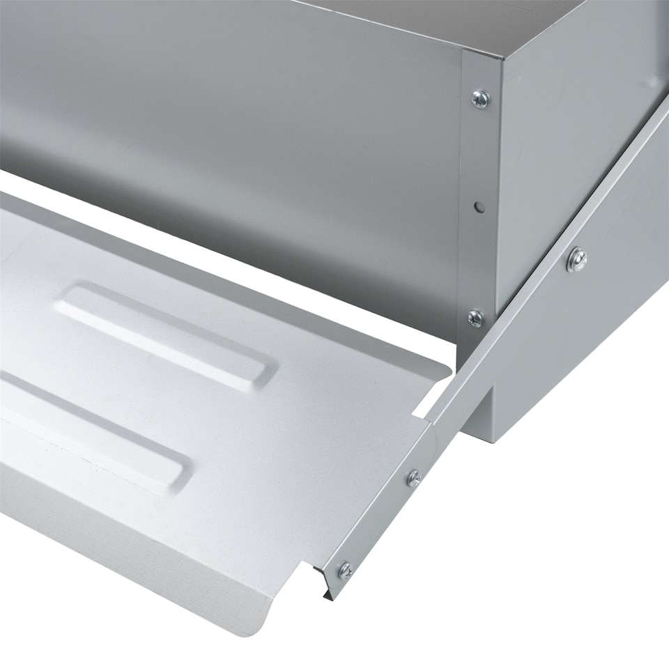 image 1 of KCT 10kg Automatic Chicken Feeder Self Opening Grey Steel Trough Poultry Treadle | Grey | 1