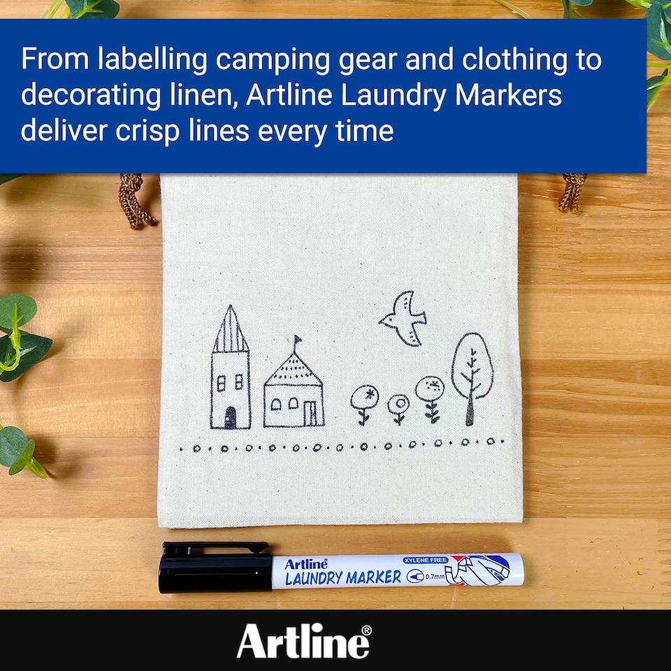 image 1 of Artline Laundry Marker for Clothes & Fabric Marking | Red | 1