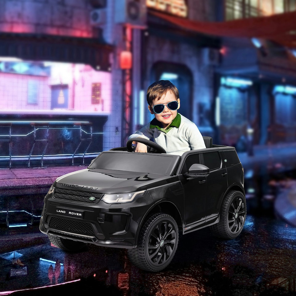 image 1 of AIYAPLAY Licensed Land Rover, Kids Electric Car w/ Remote, Music, Black
