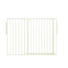 Safetots Premium Extra Tall Room Divider, up to 128cm Wide, White, 105cm Tall, Multi Panel Flexible Room Barrier, Room Divider with Door for Baby White