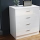 image 2 of Modern 4-Drawer Chest of Drawers High Gloss Finish In White White