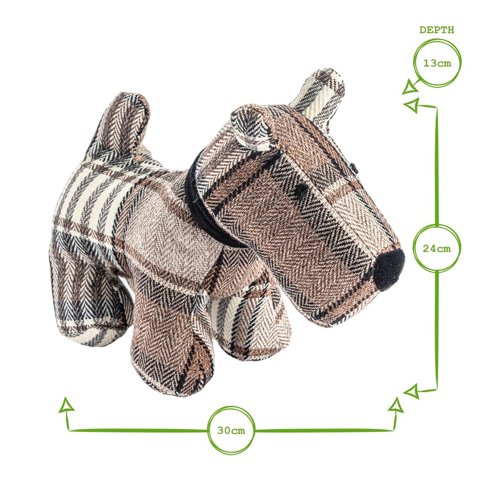 image 1 of Nicola Spring Bentley the Dog Door Stop - 30 x 24cm - Brown