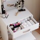 image 2 of Vida Designs Isla Dressing Table 1 Drawer Mirror & Stool Set Vanity Makeup Desk, White