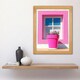 image 4 of Pink Geranium Flower Pot Sunny Window Wood Framed Wall Art Print