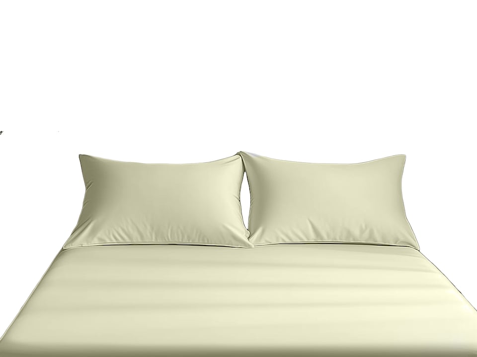 image 1 of Luxury 400TC Sateen Cotton Housewife Pillowcase Pair Hotel Quality Envelope Closing | Cream