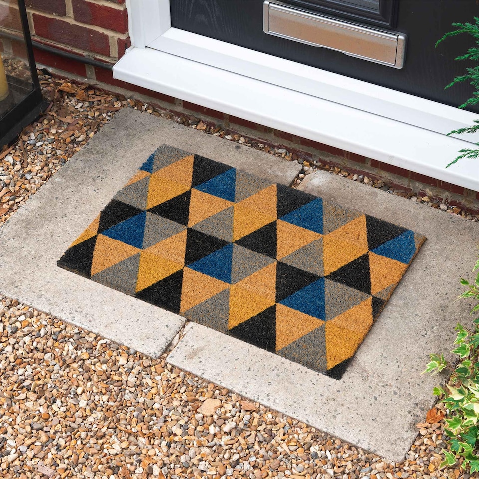 image 1 of Nicola Spring Coir Door Mat - 60 x 40cm - Geometric