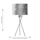 image 6 of First Choice Lighting Chrome Tripod Table Lamp with Grey Crushed Velvet Shade Chrome | Grey