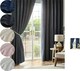 image 3 of Chenille Blackout Pencil Pleat Taped Top Curtains - 117cm x 229cm - Charcoal