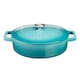image 1 of Cooks Professional Cast Iron Casserole Dish 28cm - Ovenproof Pan with Lid | Blue | Teal