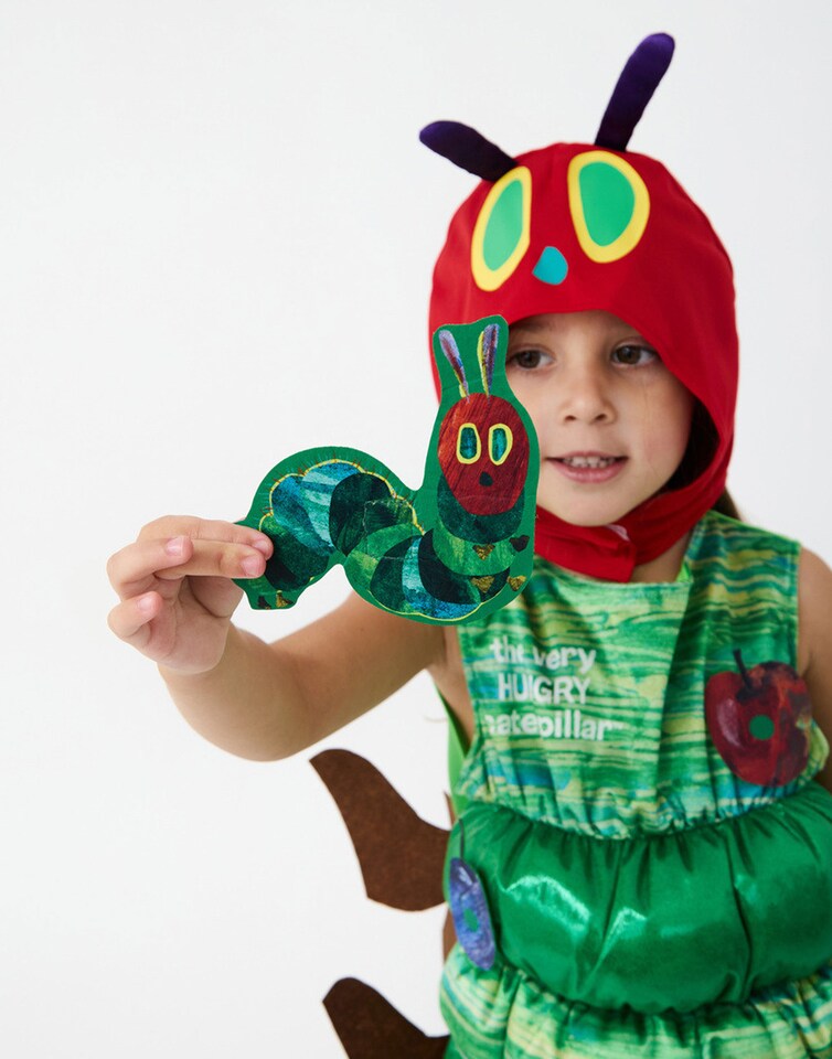 image 1 of Officially Licensed The Very Hungry Caterpillar Unisex Kids Deluxe Costume - World Book Day, Dress-Up, and Fancy Dress - Ages 2-6 | Green | Green | 3-4 years