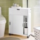 image 8 of SoBuy BZR31-W,Slim Bathroom Cabinet on Wheels with Sliding Doors | White | White | 1