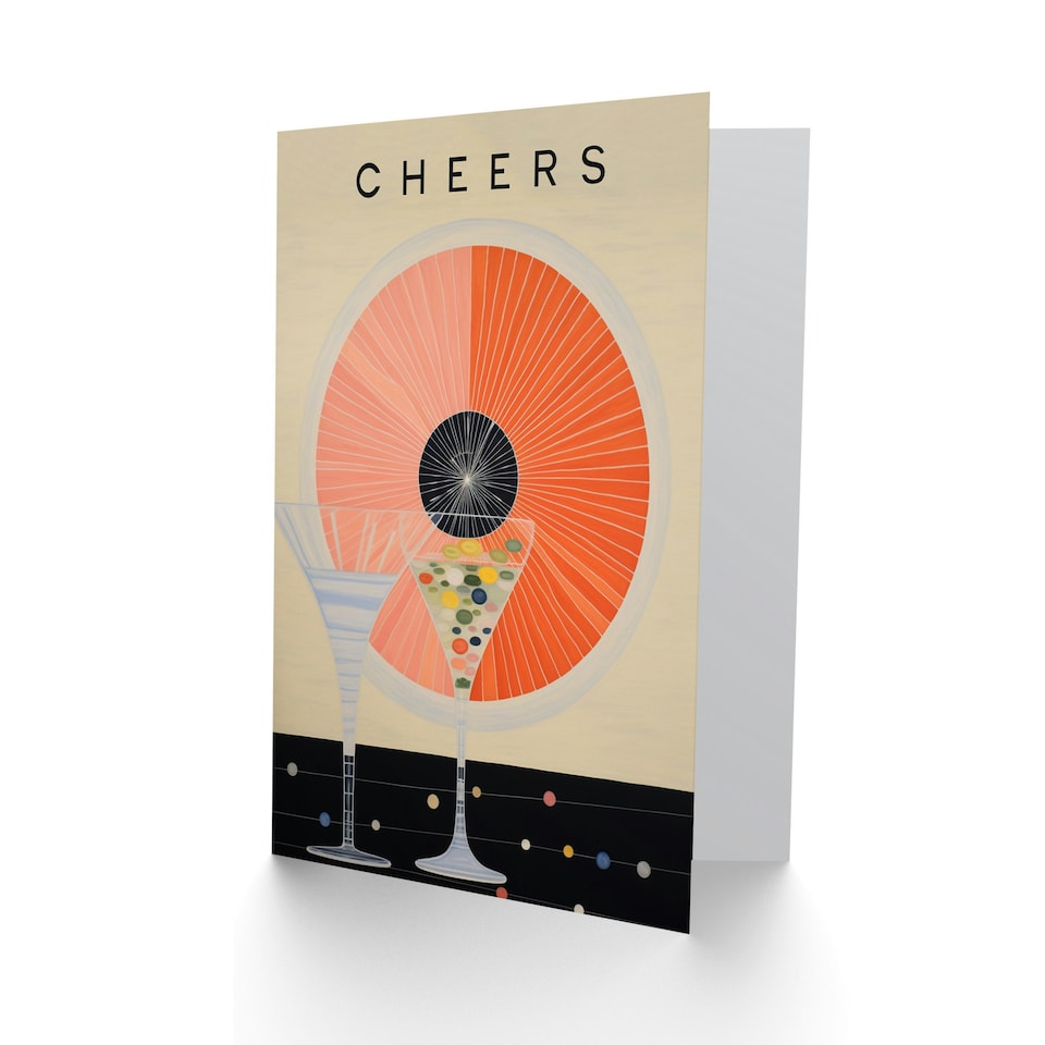 image 1 of Abstract Cocktail Glass Cheers Congratulations Him Her Card