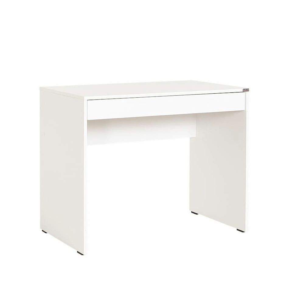 image 1 of Adore Matt White Laptop Study Desk with Full Width Drawer White