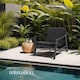 image 8 of Rattan Garden Chair Outdoor Furniture Chairs Varnished Wooden Frame Lounge Arm Chair | Black | black | One Size | 1