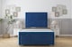 image 1 of Sloomy Lancaster Navy Plush Bed Frame With Mattress With 50" Upholstered Headboard 3' Single