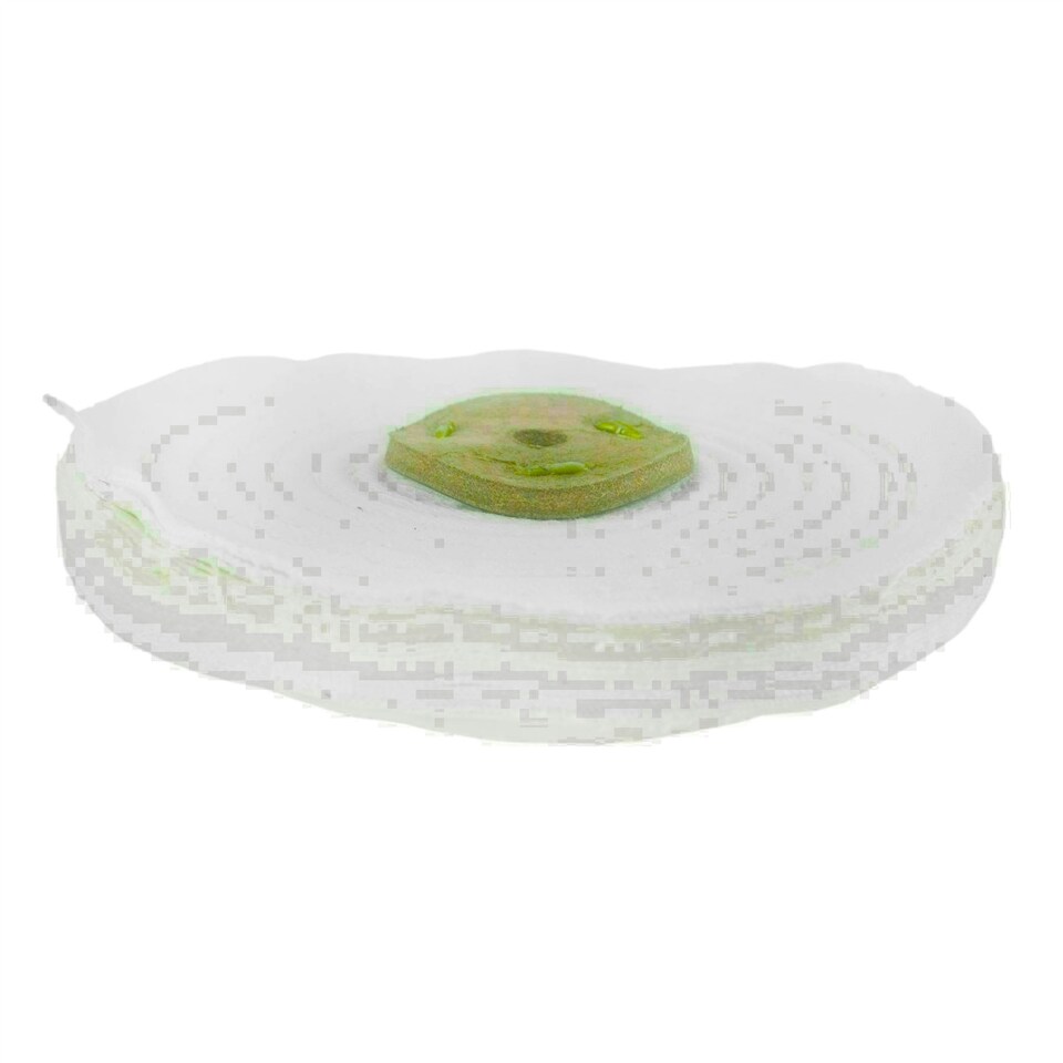 image 1 of White Close Stitched Polishing Buffing Mop 6" x 0.5" 1 Row With Compound 250g