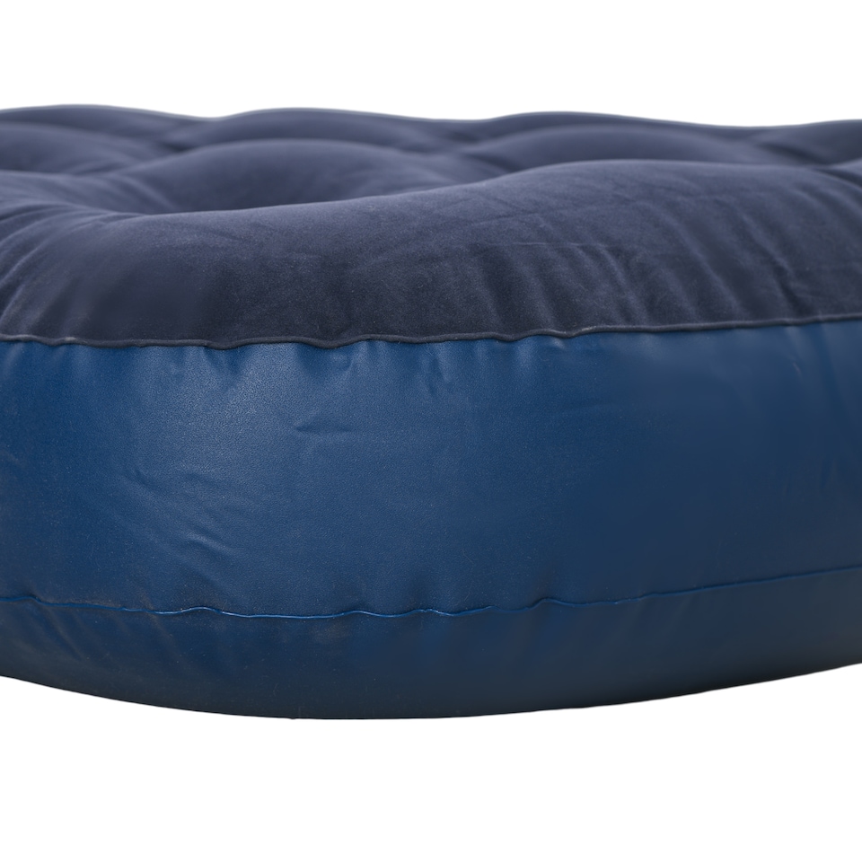 image 1 of Outsunny Single Air Mattress, Portable Air Bed with Flocked Surface, Blue | Blue | Blue