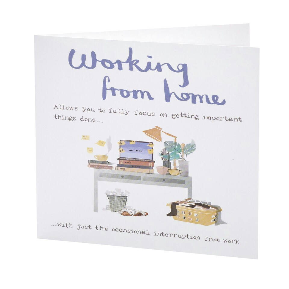 image 1 of Humour Birthday Card - Messy Desk, Working From Home