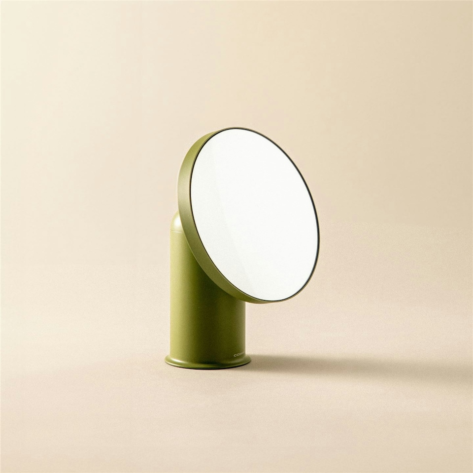 image 1 of Cosmic Free Standing Magnifying Mirror with Durable Stainless Steel, Olive Green | Multi