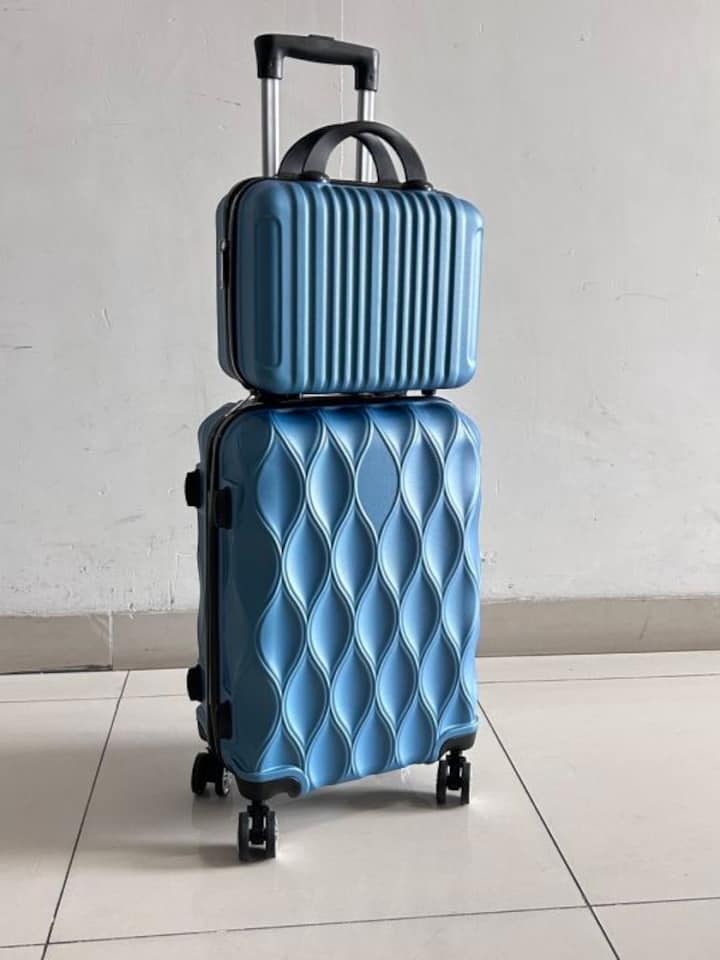 image 1 of Living and Home 2-Piece Hard Shell Suitcase Set - Blue 20" & 14"