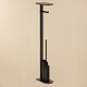 image 3 of COSMIC Silicone Toilet Brush with Toilet Roll Holder, Black, FLAT Collection