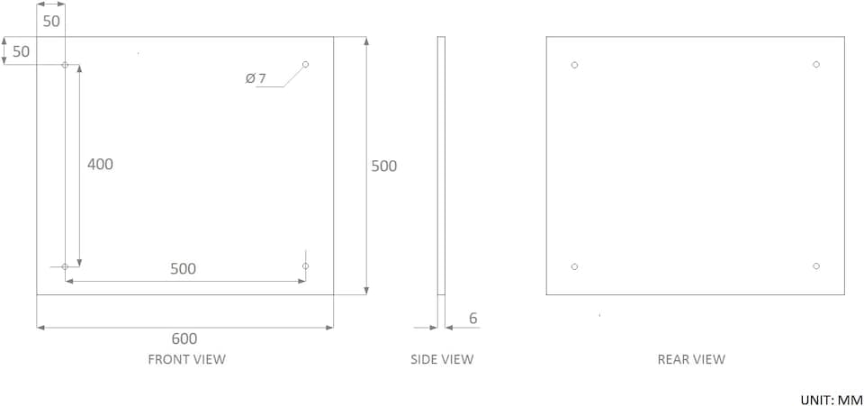 image 1 of 60 x 50cm Clear Glass Kitchen Splashback Splatter Screen Pre Drilled Holes Wall Hanging Fixings Included