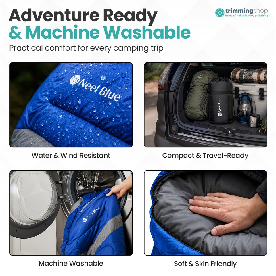 image 1 of 4 Season Waterproof Backpacking Sleeping Bag for Single Adults - 6ft