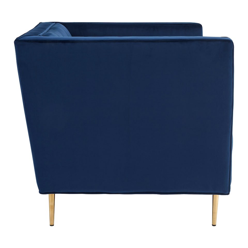 image 1 of Interiors by Premier Blue Velvet Armchair, Backrest Armchair, Easy to Clean Dining Armchair, Reliable Velvet Upholstered Chair