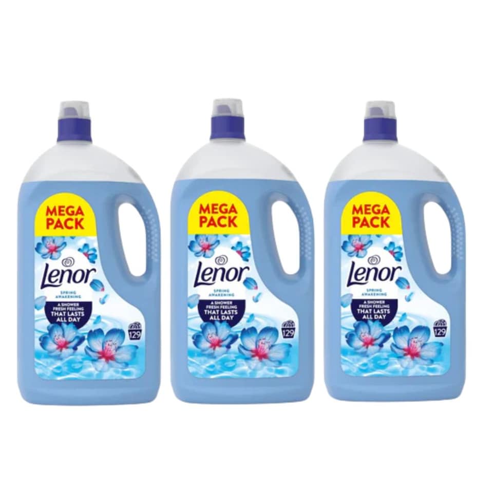 Lenor | Spring Awakening Fabric Conditioner 129 Wash | 387 Washes x 3 Bottles | 11988ml