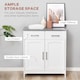 image 3 of kleankin Freestanding Bathroom Cabinet, Storage Cupboard with 2 Drawers, Double Doors, Adjustable Shelf, White