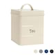 image 1 of Harbour Housewares Cream Vintage Metal Kitchen Tea Canister Kitchen Caddy Kitchen Storage Containers Canisters