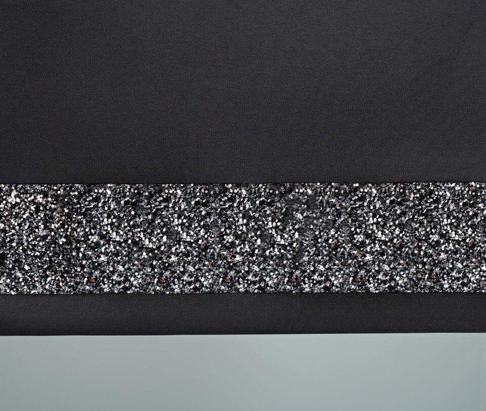 image 1 of FURNISHED Thermal Blackout Roller Blinds with Glitter Edge - (W)240cm x (L)210cm | Black | Black 1 | (W) 240cm x (L) 210cm