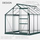 image 4 of Outsunny 6x10ft Walk-In Polycarbonate Greenhouse Plant Grow Galvanized Aluminium