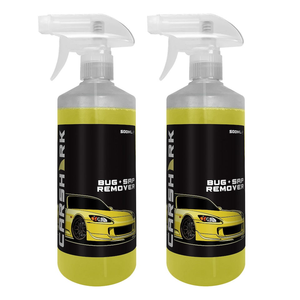 image 1 of CARSHARK Bug & Sap Remover 2 x 500ml – Fast Acting Car Cleaner for Dried Bugs, Tree Sap, Bird Droppings & Road Grime