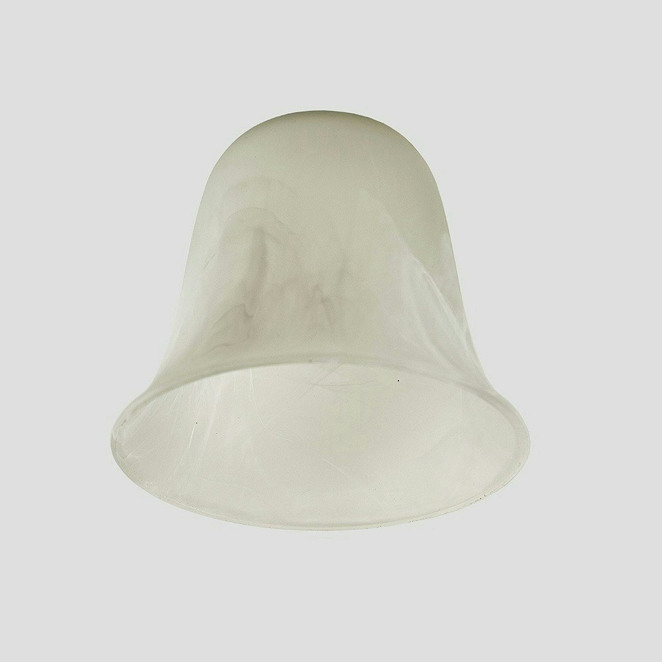 image 1 of ValueLights 3 Pack Marble Effect Bell Shaped White Frosted Glass Replacement Shades