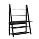 image 1 of Riva Ladder Bookcase with 5 Tier Black Wood Effect