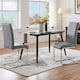 image 2 of Yaheetech  Set of 2 Dining Chairs Faux Leather Chairs with Metal Legs Grey | Light Grey