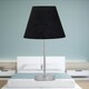 image 4 of Set of 2 Chrome Stick Table Lamps with Black Fabric Shades Chrome | Black