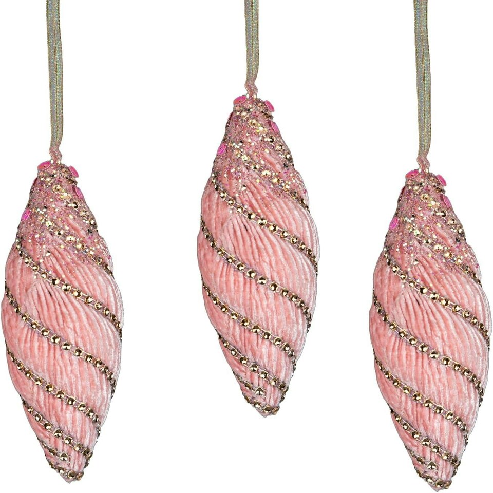 image 1 of 15cm Nut Shape Bauble - Baby Pink