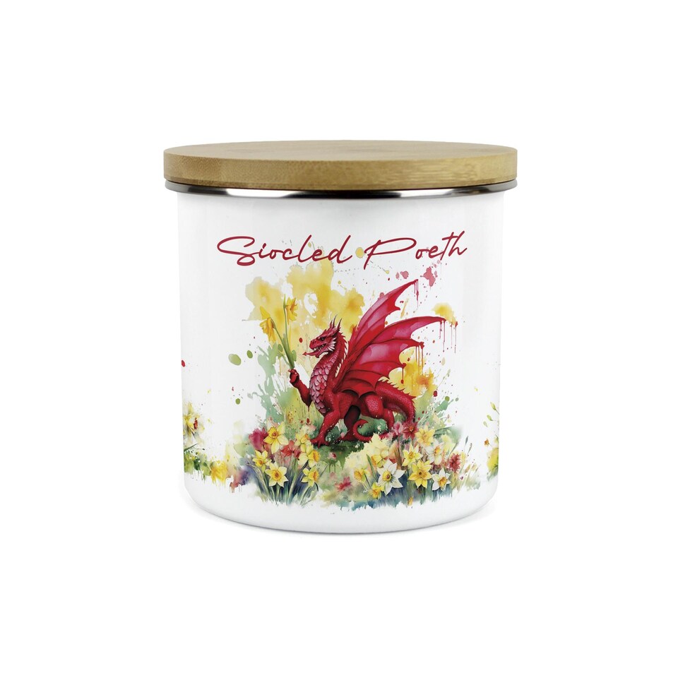 image 1 of Daffodils & Dragon Welsh Large Siocled Poeth Canister (Hot Chocolate)