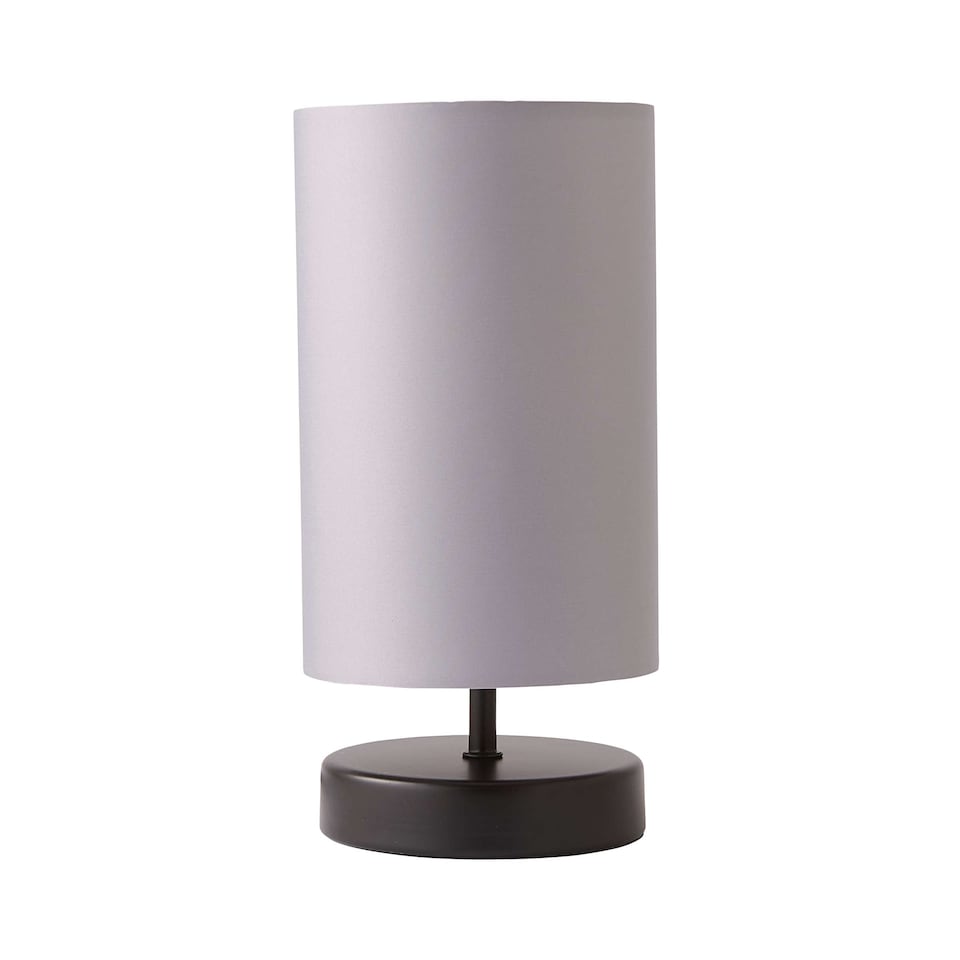 image 1 of ValueLights Francis Matte Black Touch Table Lamps Grey Shades | Black | Grey