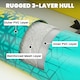 image 3 of Outsunny 2.5' Inflatable Kayak 2-person Sit on Canoe with Paddles | Blue | Blue and Yellow | 381 x 94 x 40 cm