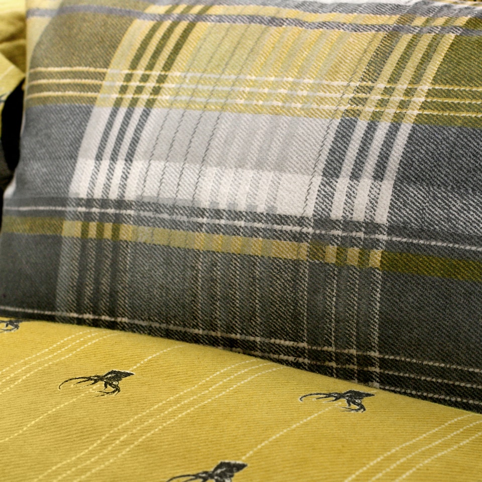 image 1 of D & D Connolly Check Duvet Cover Set Ochre
