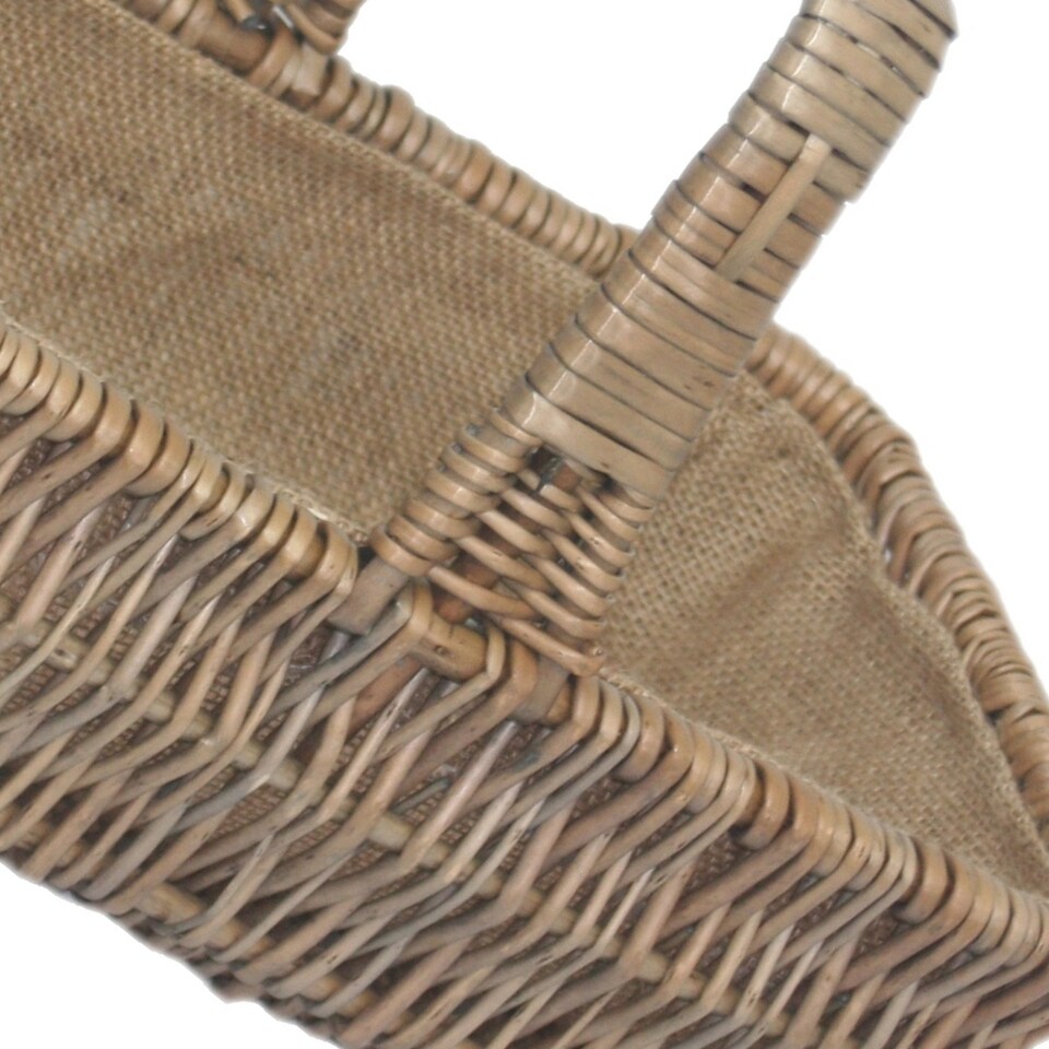 image 1 of Small Rectangular Wicker Garden Trug | Brown | Brown | Small