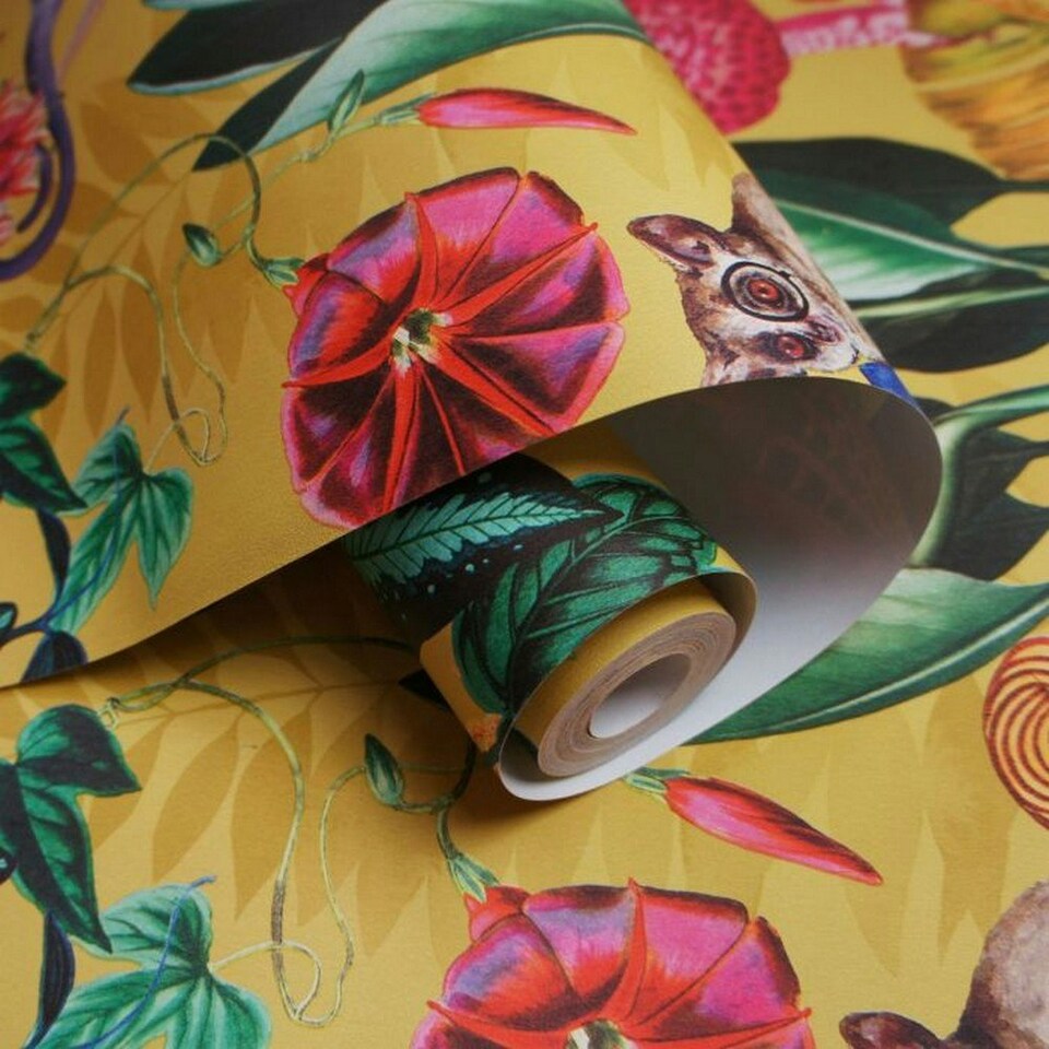 image 1 of Holden Décor Wonderland Tropical Wallpaper - Ochre - 10m x 53cm | Yellow