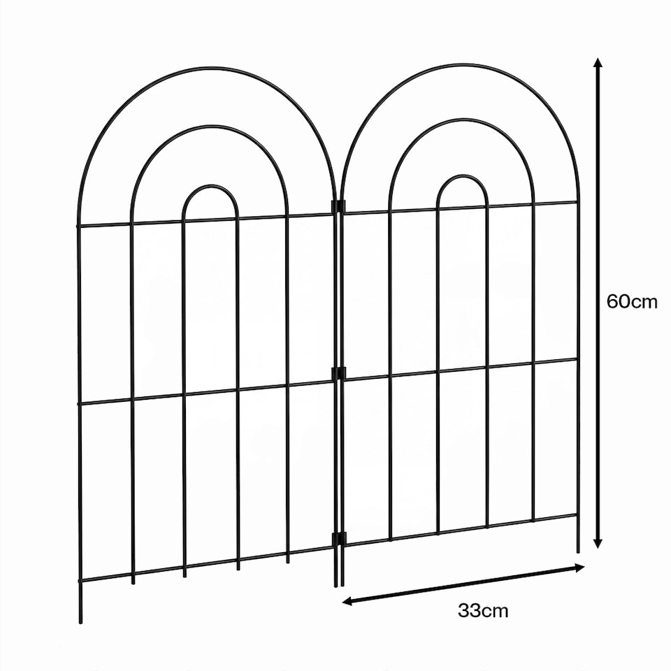 image 1 of Mountview Garden Fence 10pc Metal Dog Fence Picket Fence Black Steel