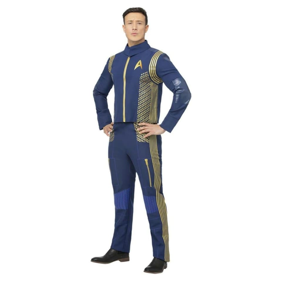 image 1 of Star Trek: Discovery Mens Command Uniform Costume Set - Blue/Gold - M | Multi | M