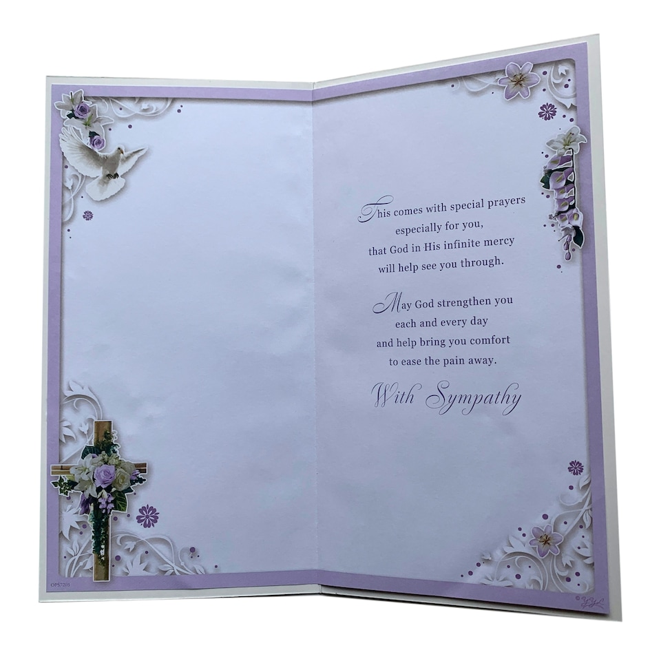 image 1 of On The Loss of Your Baby Religious Cross Design Sympathy Opacity Card
