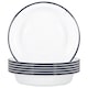 image 1 of Argon Tableware White Enamel Deep Bowls - 22.5cm - Navy - Pack of 6 | Blue | Navy