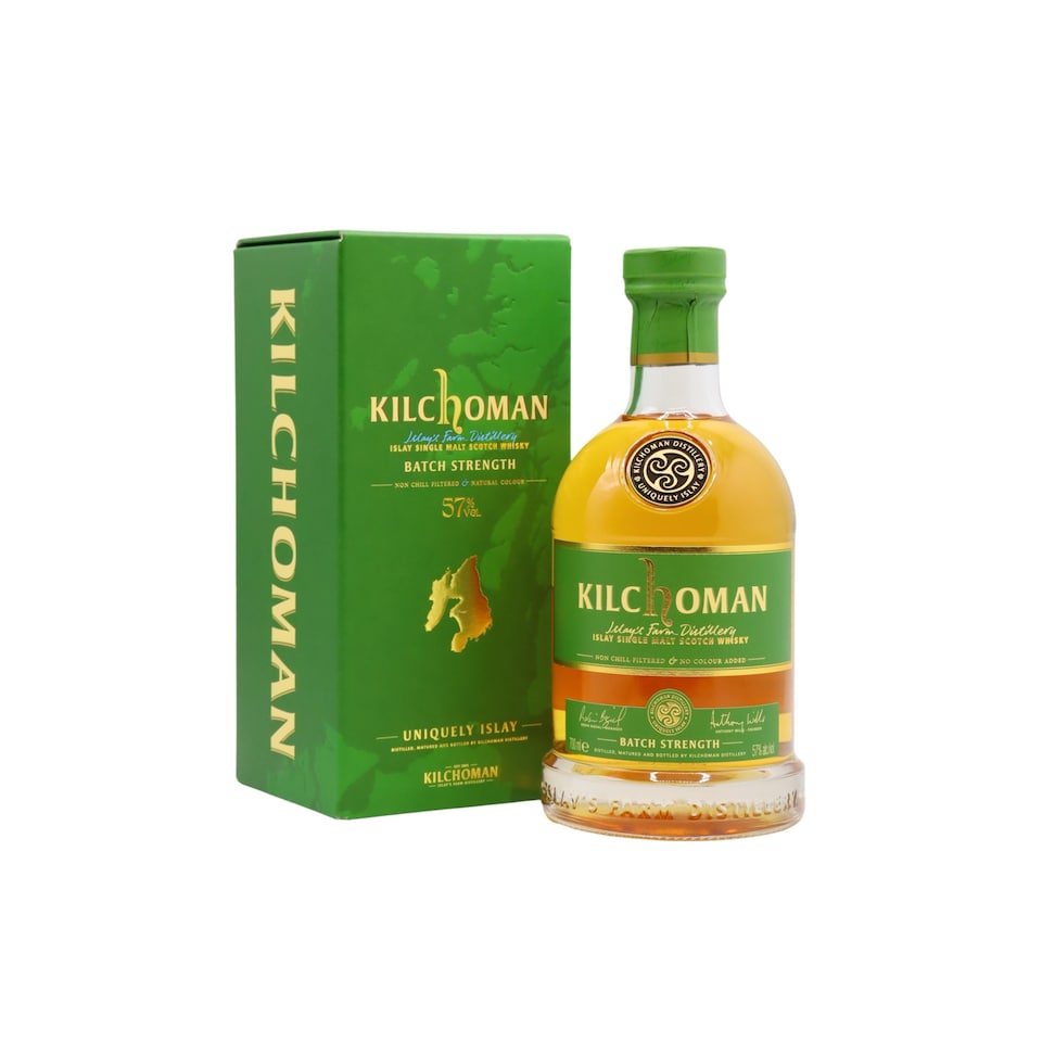 Kilchoman - Batch Strength Islay Single Malt Scotch Whisky | Multi | red fruits, fresh cherries, heather blossom, intense peat smoke, toffee, rich spices, vanilla, salted caramel sweetness | 700